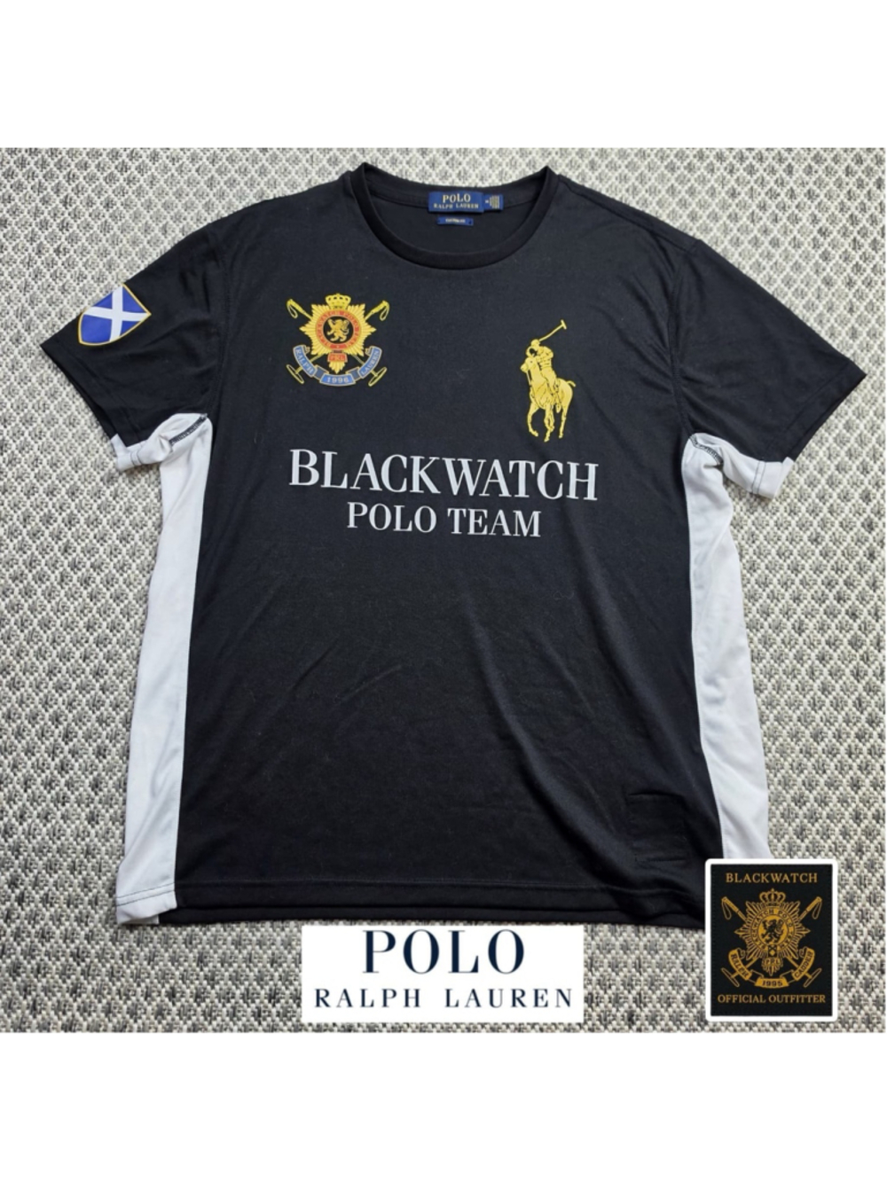Polo Ralph Lauren BlackWatch Polo Team Mens M Big Pony Crest Performance Shirt
